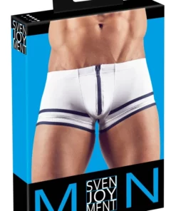 Svenjoyment Bokserki Marynarskie Białe M - stylowy model z zamkiem