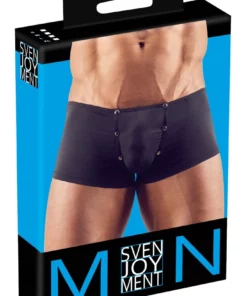 Svenjoyment Bokserki Męskie Czarny S Kieszonka Odpinana Elastyczne