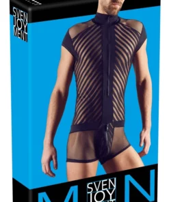 Svenjoyment Body Męskie Siateczkowe Czarny Pasek Suwak Rozmiar S