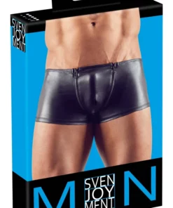 Svenjoyment Bokserki Męskie Błyszczące z Suwakiem Czarny S
