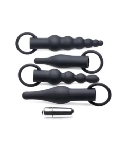 XR Brands Anal Trainer Set silikonowy - 2 tekstury, 2 rozmiary, z wibracjami