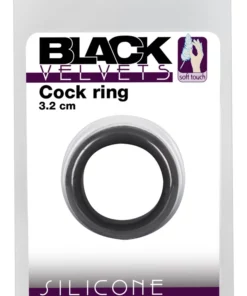 Black Velvets silikonowy pierścień anatomiczny 3,2 cm czarny