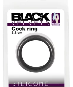 Black Velvets pierścień anatomiczny duży 3,8 cm czarny silikonowy