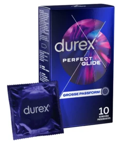 Durex Perfect Glide prezerwatywy grube, intensywnie nawilżane 10 szt.