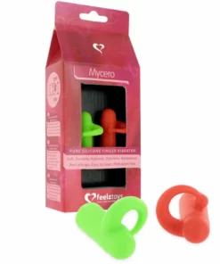 FeelzToys Mycero Finger Fun Green Red - Zestaw Nakładek Wibrujących