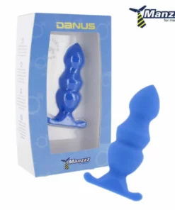 ManzzzToys Danus - niebieski plug z silikonowymi wypustkami, 10 cm