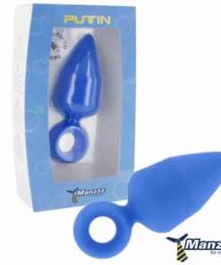 ManzzzToys Putin Blue - duży klin anatomiczny z silikonu, niebieski 12 cm