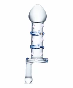 Glas Candy - szklany model intymny z wypustkami i ergonomiczną rączką 17,5 cm