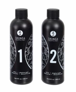 Shunga Oriental Body-to-Body Żel do masażu Exotic Fruits 2x250ml + prześcieradło