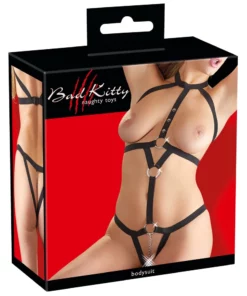 Bad Kitty Body Paseczki Czarny S-L z Ozdobnymi Detalami