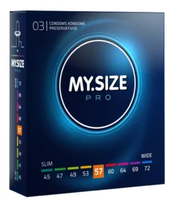 MY.SIZE PRO 57 mm - precyzyjne prezerwatywy Vytex, 3 sztuki