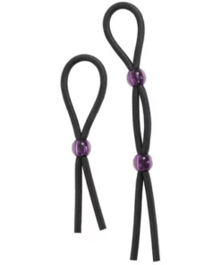 Doc Johnson silikonowe pierścienie regulowane czarne i fioletowe 2 szt.