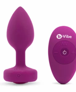 b-Vibe Jewel Plug S/M Pink Ruby - zdalnie sterowany model silikonowy