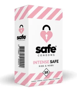 Safe Intense 10 szt. prezerwatywy z wypustkami i teksturą, 52 mm