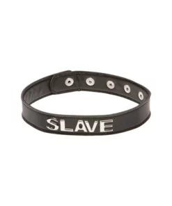 Allure Xplay Obroża Regulowana z Napisem SLAVE Czarna