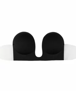 Bye Bra Seamless U-Style Bra Black E - samoprzylepny biustonosz z odpinanymi skrzydełkami
