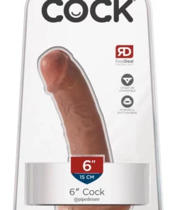 King Cock Model 15 cm z przyssawką, ciemny odcień skory