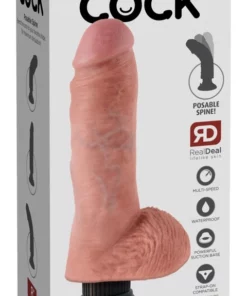 King Cock Wibrator Anatomiczny 24 cm z Przyssawką Jasny Kolor Skory