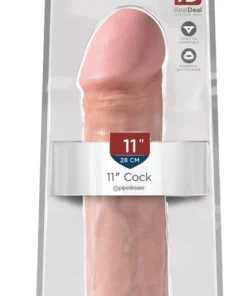 King Cock Model 11" Naturalny Jasny Kolor 28 cm System Przyssawki