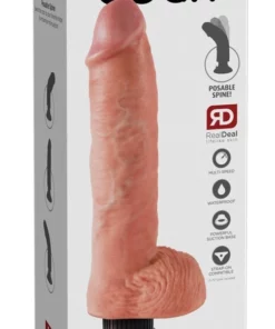King Cock Wibrator 25 cm z Przyssawką Jasny PVC Elastyczny Model