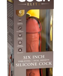 King Cock Elite Elite Vibrator silikonowy z przyssawką i pilotem 15cm ciemny