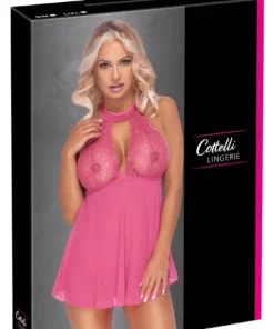 Cottelli Lingerie Haleczka Rożowa Koronka + Stringi L/XL