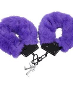 Doc Johnson Kajdanki Metalowe z Poduszką Futrzaną Czarny