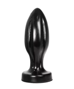 All Black korek analny 21 cm - model z rowkowaną powierzchnią