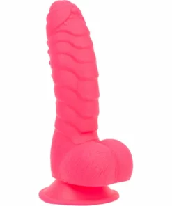 Addiction Tom Dong 18 cm Hot Pink silikonowy model z prążkowaną powierzchnią