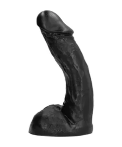 All Black Model 23 cm - Czarny anatomiczny gadżet z rowkowaną powierzchnią