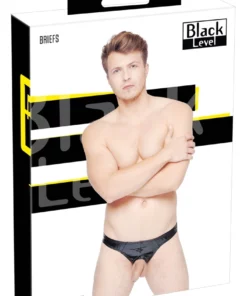 Black Level Slipy Męskie XL Czarny Połysk Otwor Anatomiczny