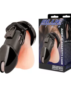 Blueline Acrylic See-Thru Czarna klatka intymna - ergonomiczna, z wentylacją