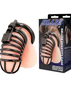 Blueline Stalowa Klatka Kontrolna Czarna - Gruby Metal, Zamek, Rozmiar uniwersalny