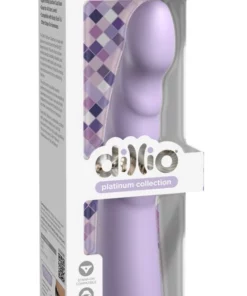 Dillio Platinum Slim Seven 19,7 cm fioletowy - model z rowkami i mocną bazą