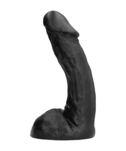 All Black Model 27 cm - Intensywnie Żłobiona Forma Anatomiczna, Czarna
