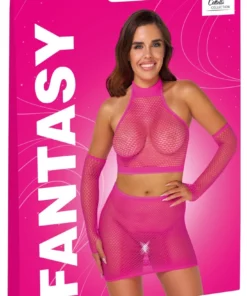 Cottelli Fantasy Zestaw Siatkowy Rożowy S-L Elastyczny Komplet