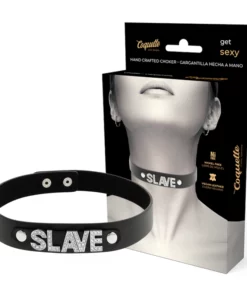 Coquette Chic Desire Choker Wegański Skorzany Regulowany Czarny One Size