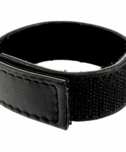 Metal Hard Leather Body - Czarny regulowany pasek skorzany z rzepem