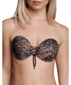 Bye Bra Round Lace-it D - Samoprzylepny biustonosz z haftem, bez ramiączek