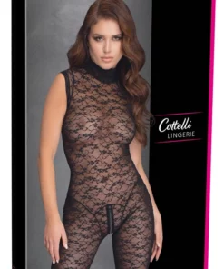 Cottelli Lingerie kombinezon koronkowy czarny bez rękawow M