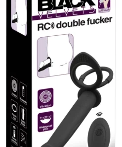 Black Velvets RC - System anatomiczny z pierścieniami i pilotem, czarny