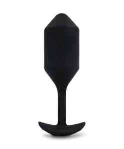 b-Vibe Snug Plug 4 Black - czarna wibrująca wtyczka, 247g, silikon
