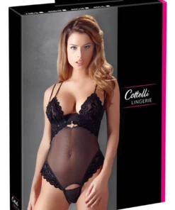 Cottelli Collection Body Siateczkowe z Kryształem 75B/S Czarny