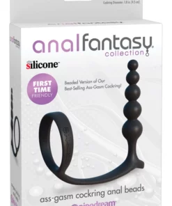 Anal Fantasy Kulowy korek z pierścieniem silikonowy 12 cm czarny
