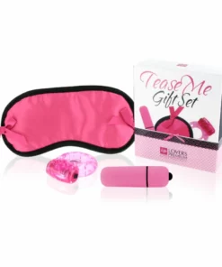 LoversPremium Tease Me Gift Set Pink - Zestaw akcesoriow z opaską i wibracją