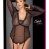 Cottelli CURVES Body Transparentne Bez Krocza Czarne 2XL