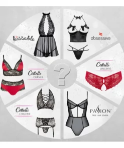 Cottelli Curves Zestaw Bielizny Niespodzianka 3XL Poliamid
