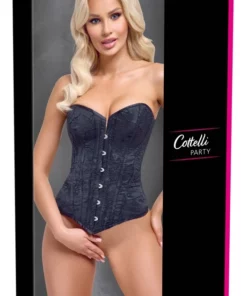 Cottelli PARTY Gorset bez ramiączek czarny matowy M usztywniany