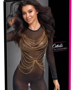 Cottelli Body Chain złoty - elegancka ozdoba na ciało, regulowana