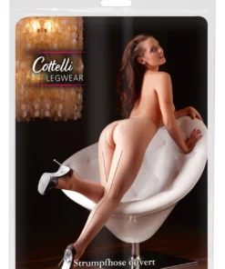 Cottelli Legwear rajstopy beżowe z czarnym szwem z tyłu, model 4, 20 DEN